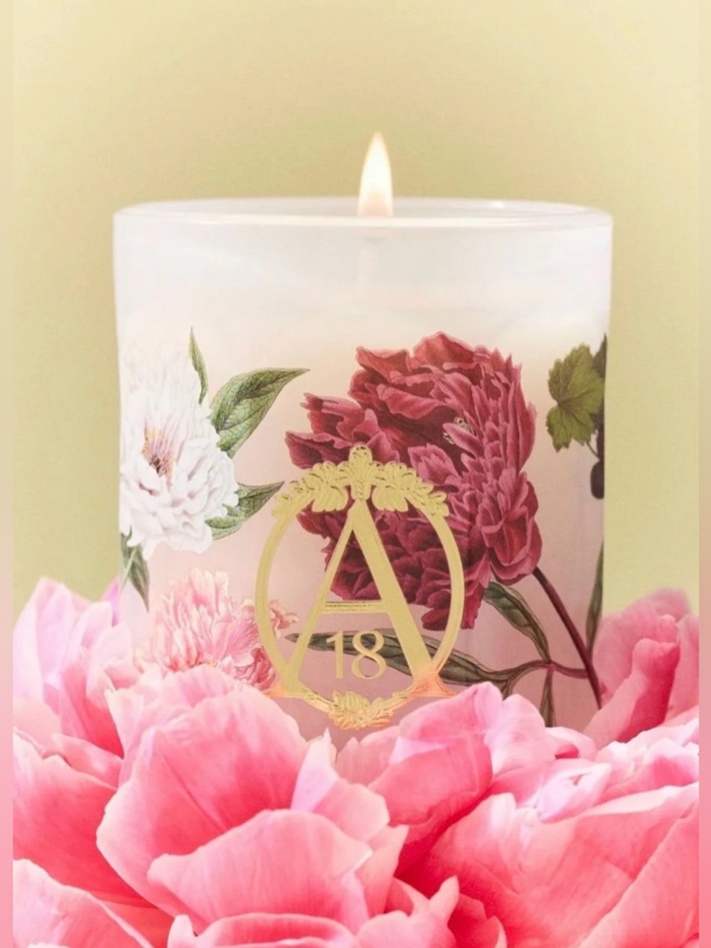 Anthropologie Apothecary 18 Floral Peony Blush Small Glass Candle, NWT